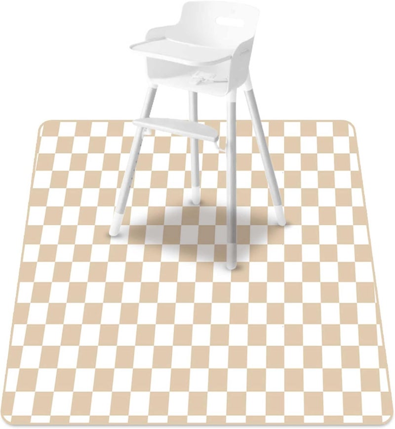 CoolaPeach Baby Splat Mat for Under High Chair, 51 x 51 Inch Wipeable Splash Mat，Floor Protector，Wipe-Clean Tablecloth and Playing Mat (Square) - Image 1